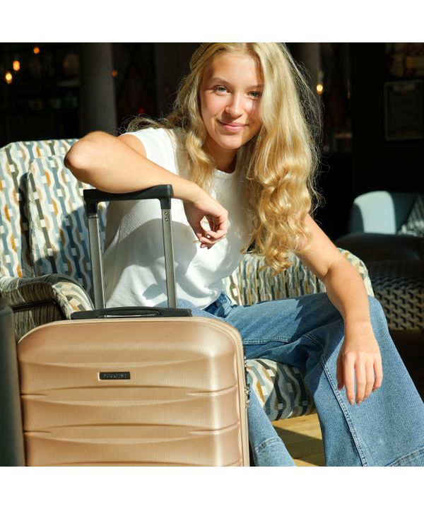 Walizka kabinowa z ABS twarda złota