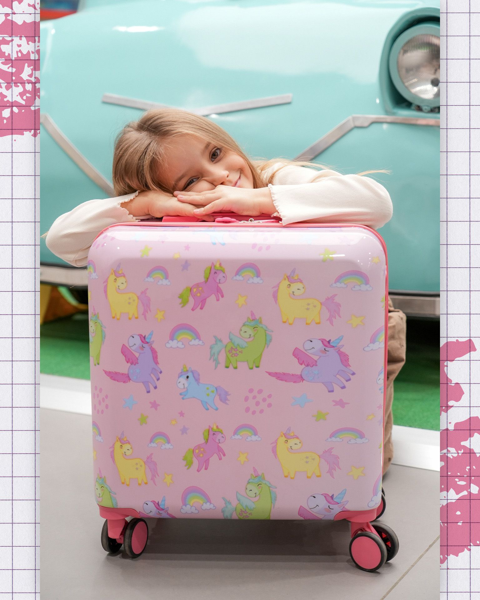 Walizka dla dzieci jednorożce różowa