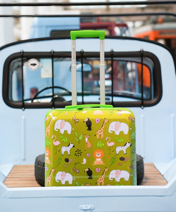 Walizka dla dzieci safari zielona