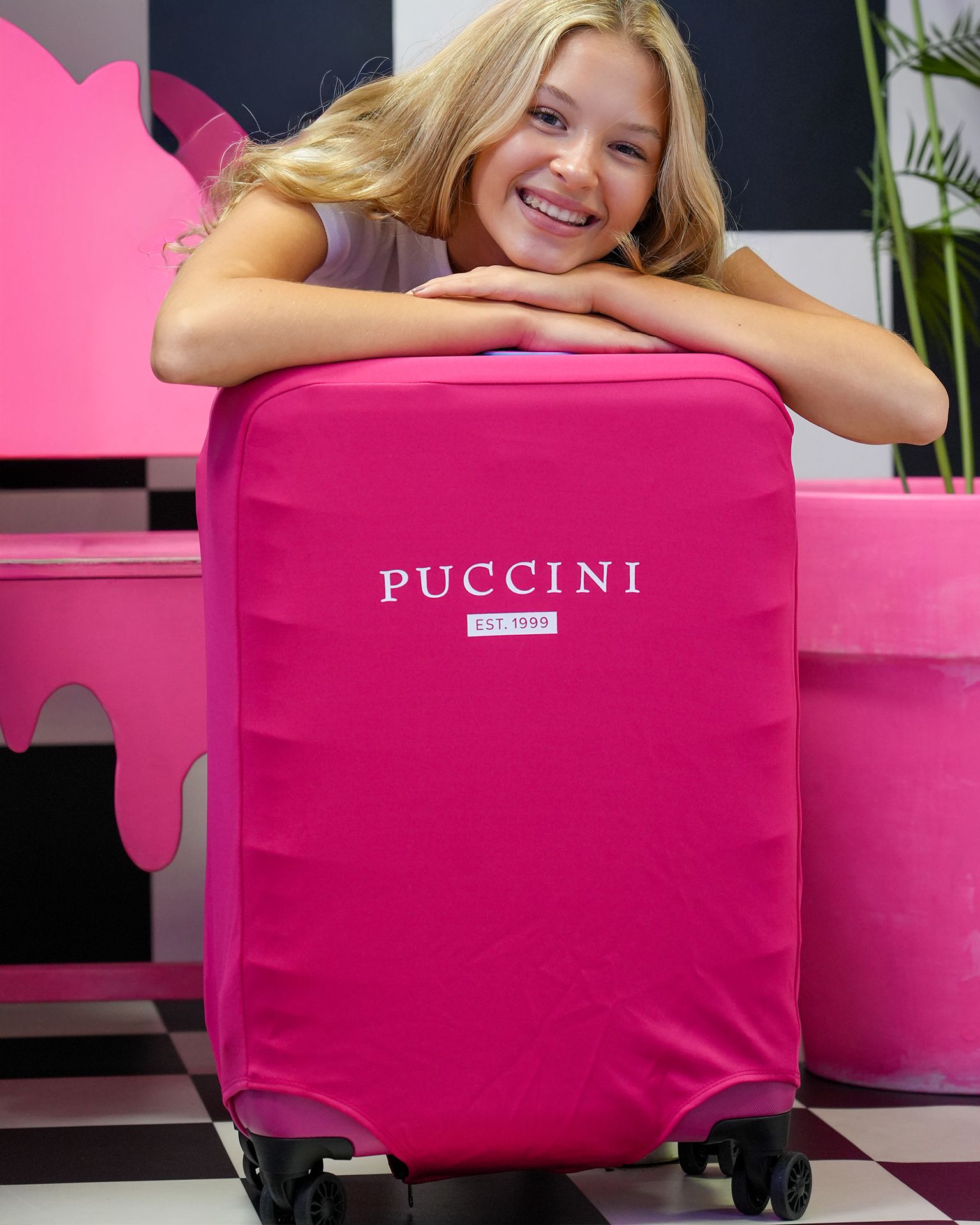 Pokrowiec ochronny na małą walizkę różowy