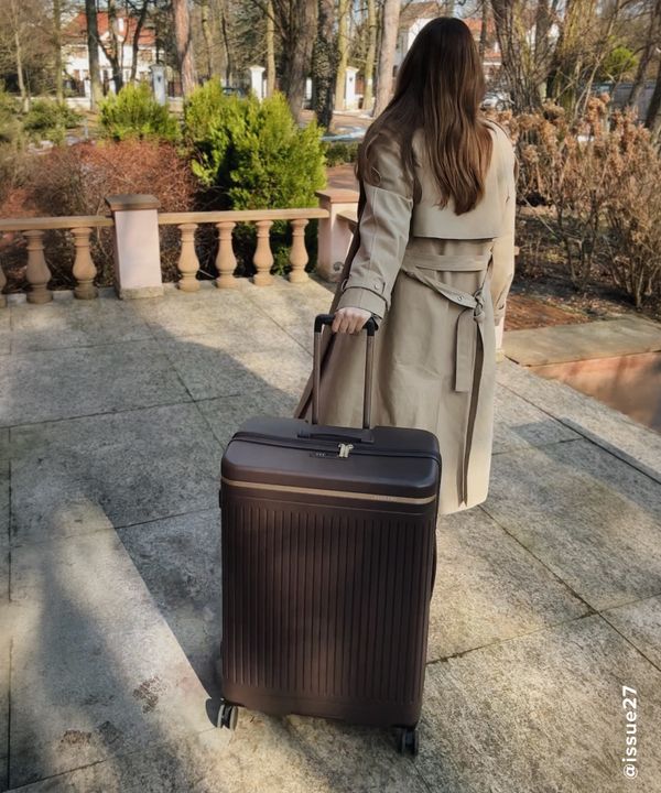 Walizka duża z poliwęglanu brązowa