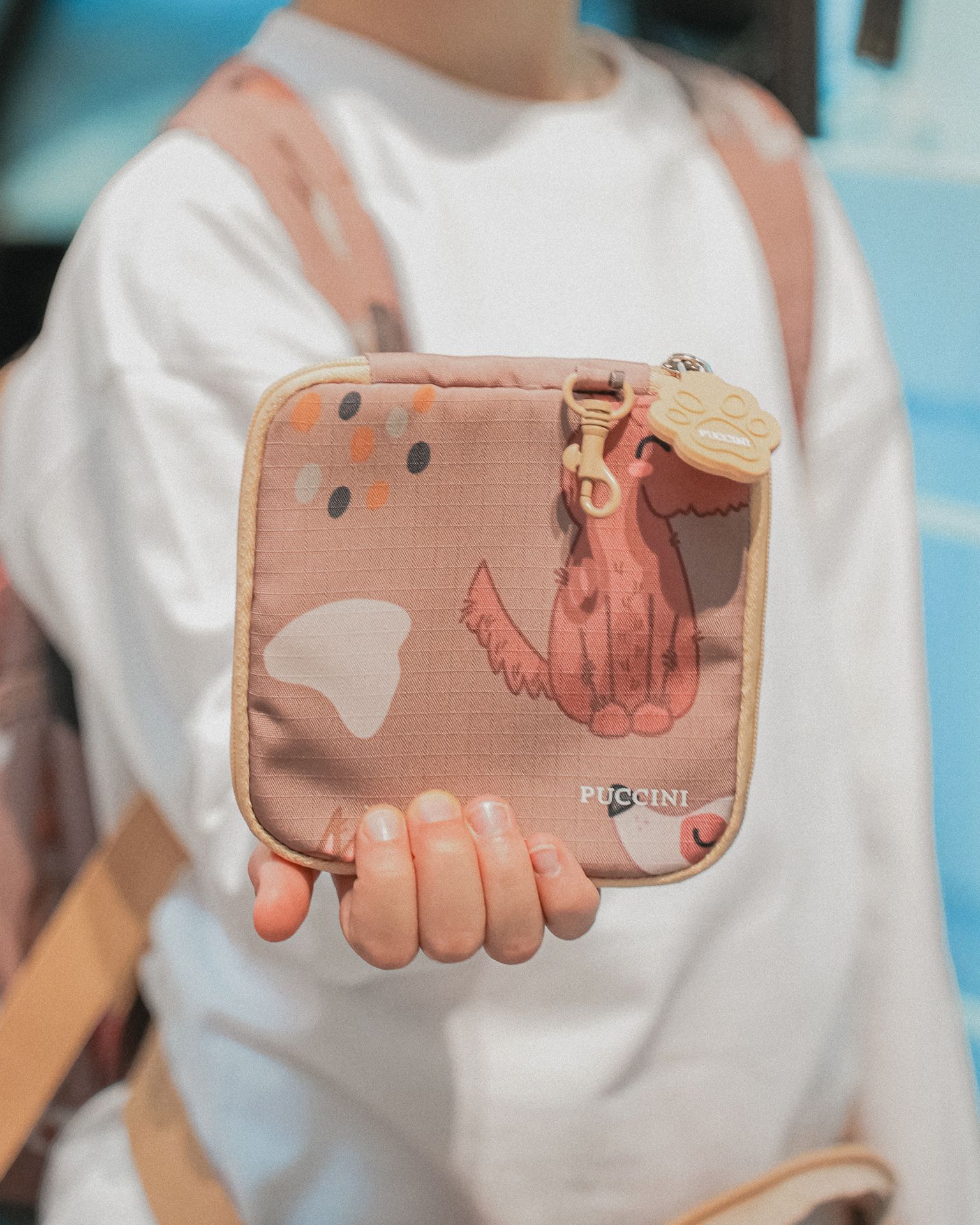 Portfel dla dzieci brązowy psy