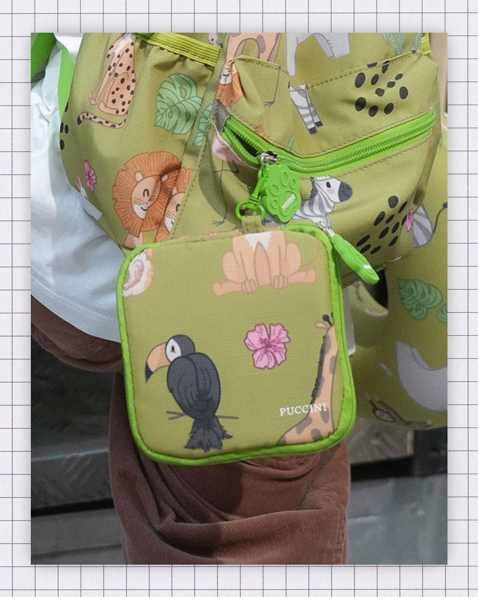 Portfel dla dzieci zielony safari