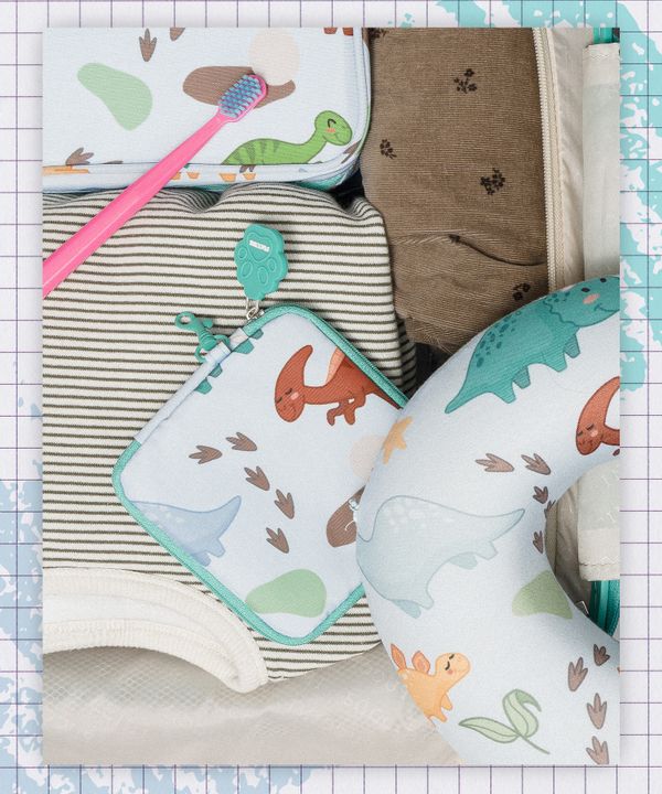 Portfel dla dzieci niebieski dinozaury