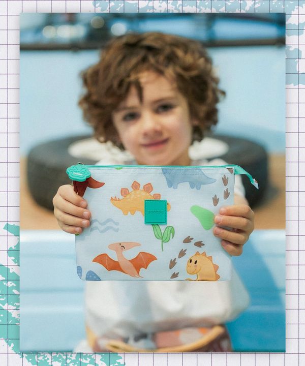 Kosmetyczka dla dzieci niebieska dinozaury