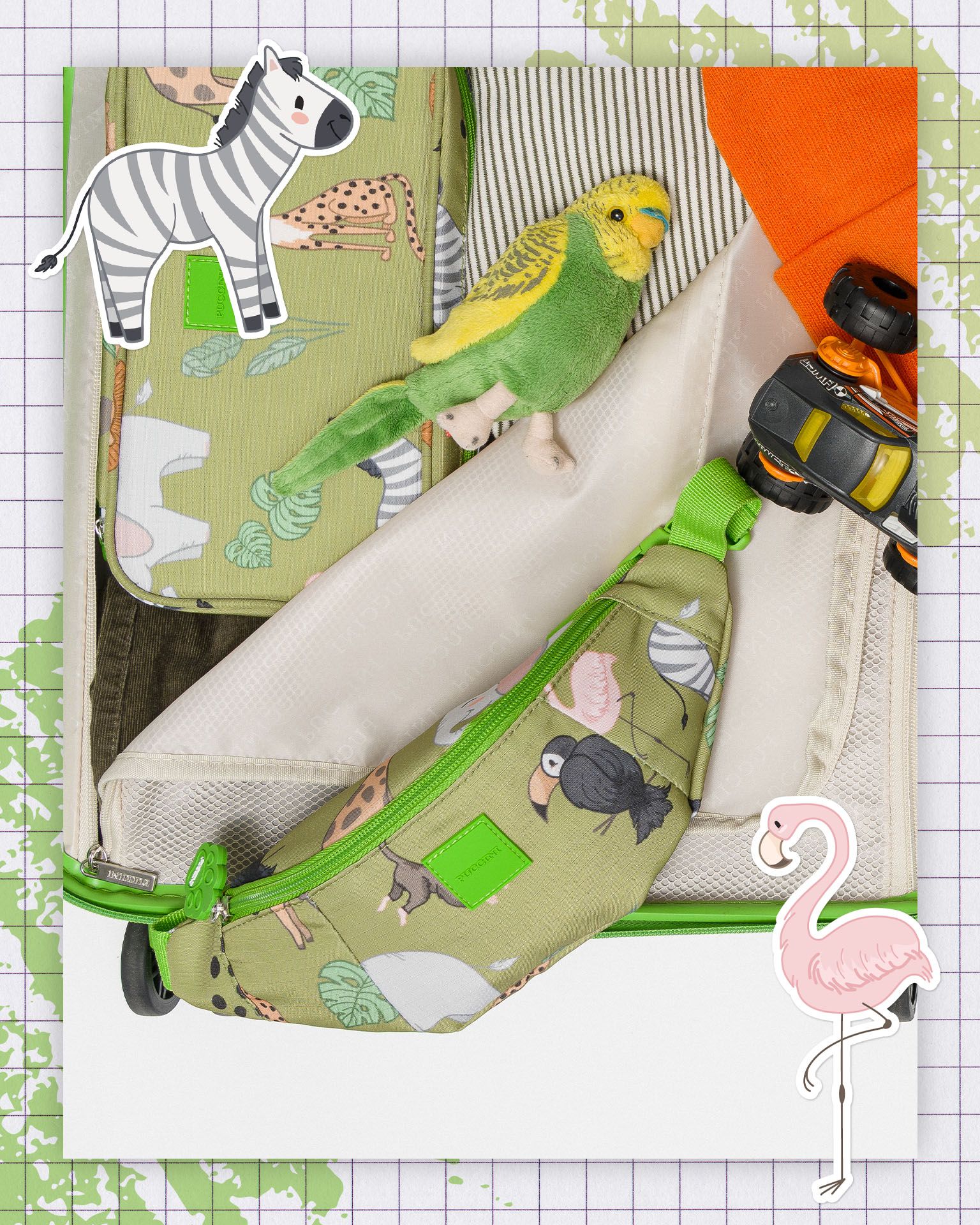 Nerka dla dzieci zielona safari