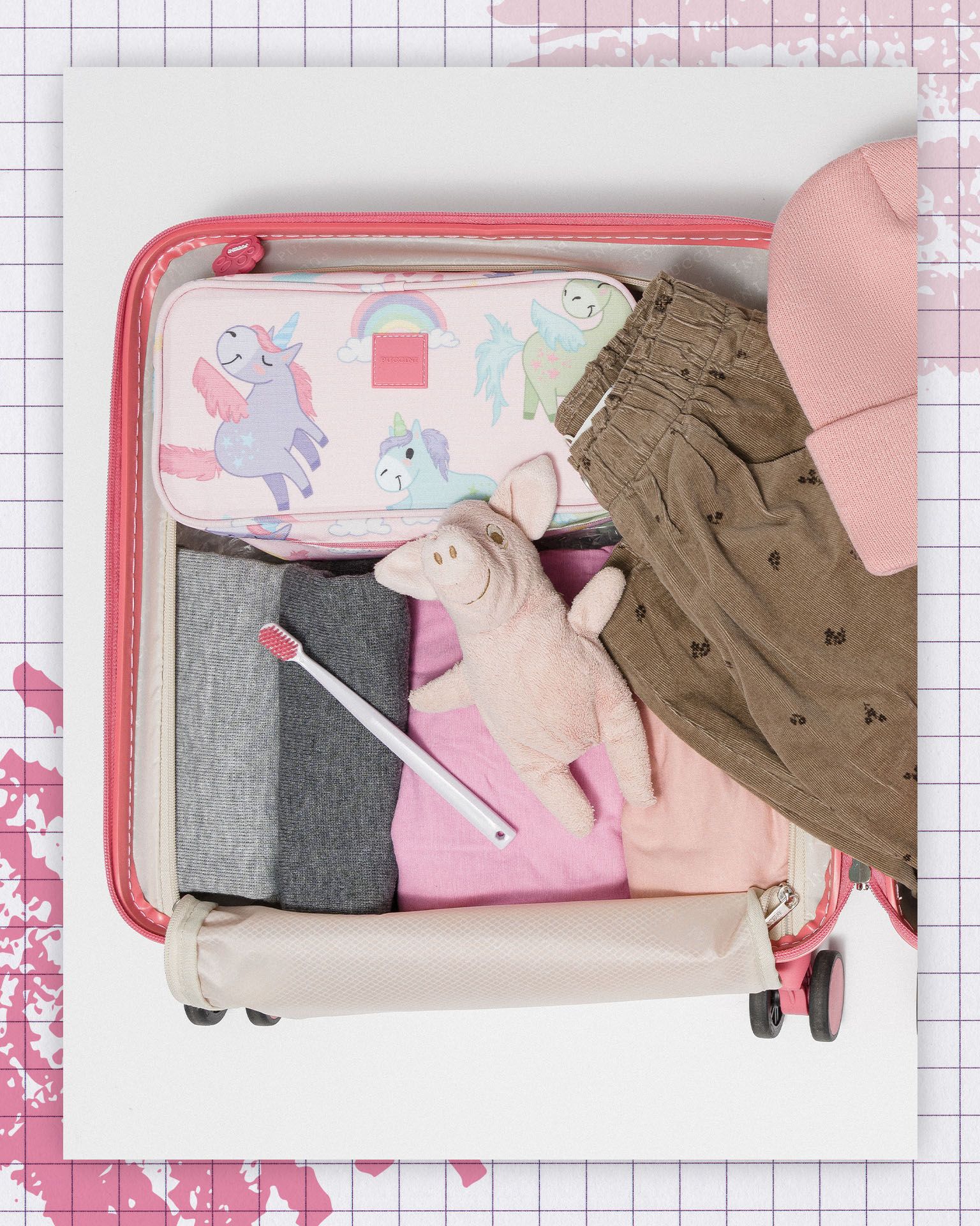 Organizer dla dzieci różowy jednorożce