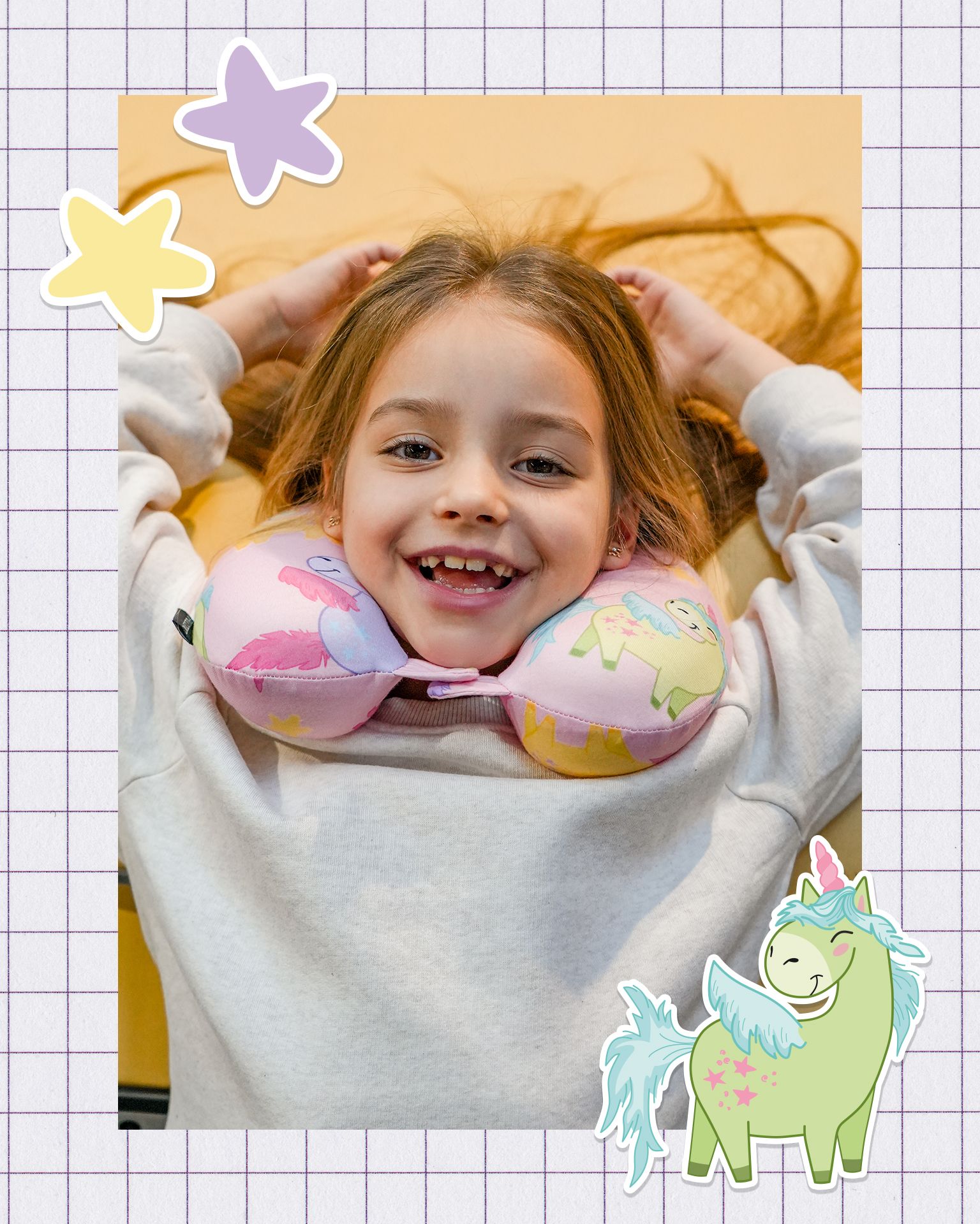 Poduszka podróżna dla dzieci różowa jednorożce