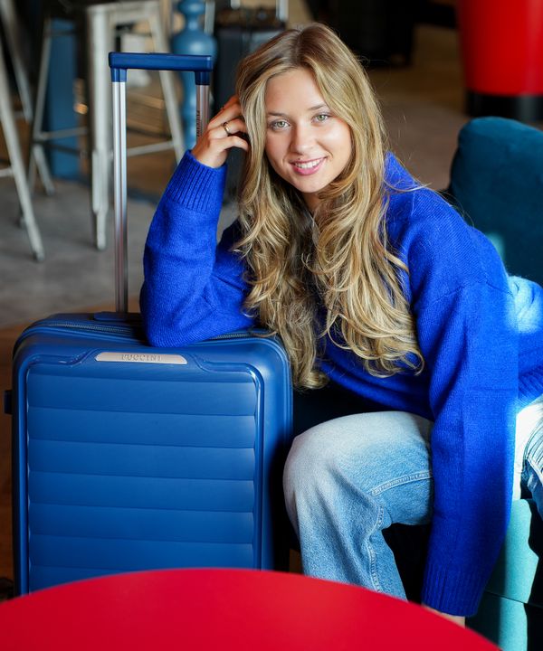 Walizka duża z polipropylenu granatowa