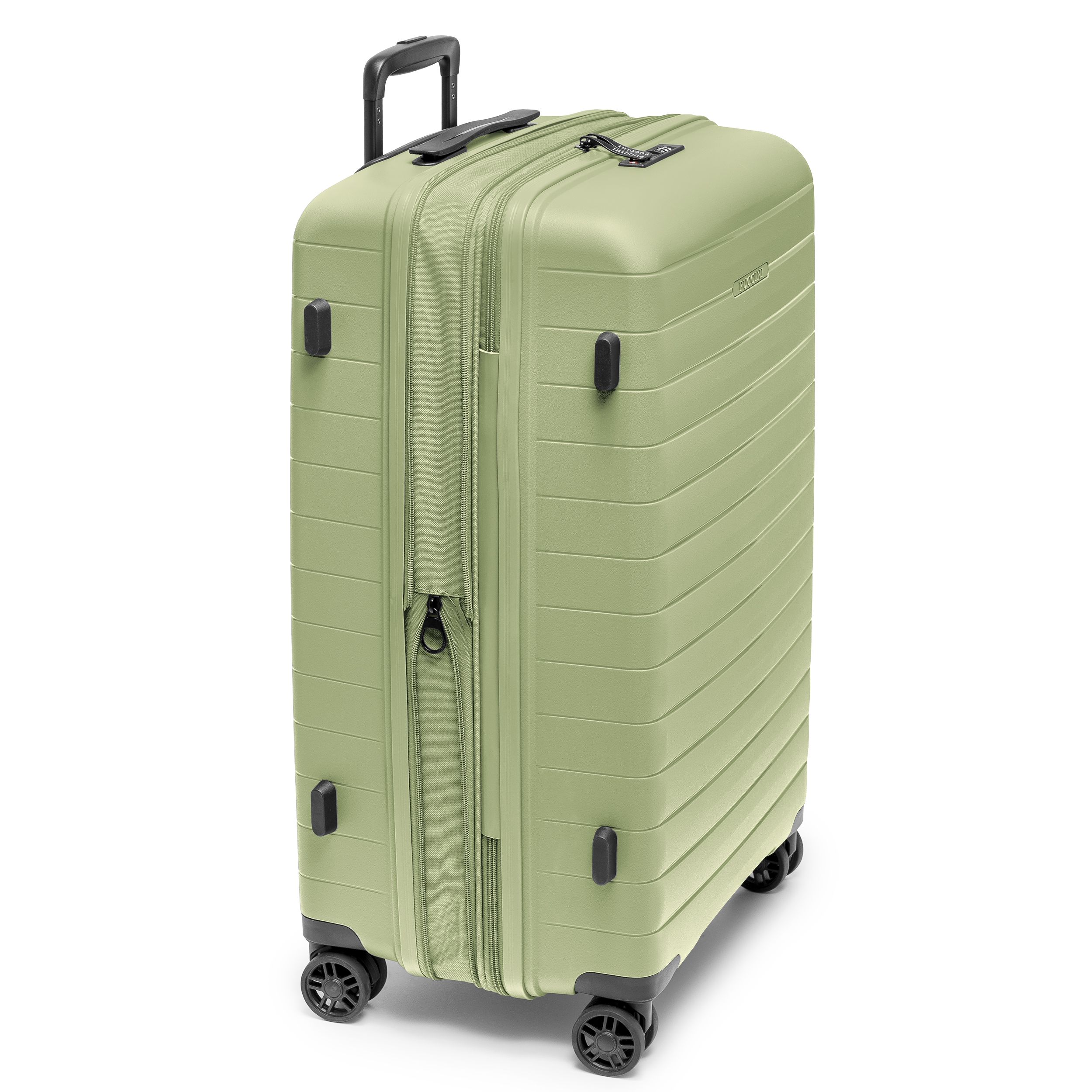 Walizka średnia z poszerzeniem z polipropylenu zielona