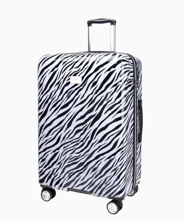 Duża walizka w zebrę