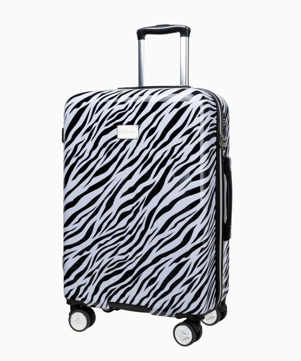 Średnia walizka w zebrę