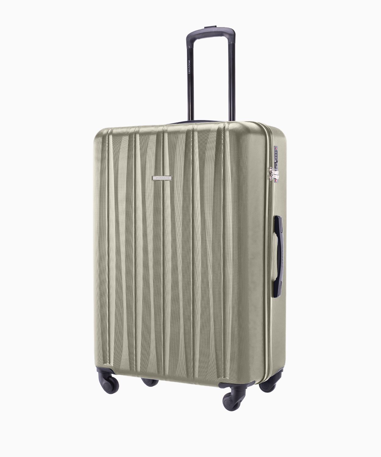 Duża walizka ze żłobieniami szampańska