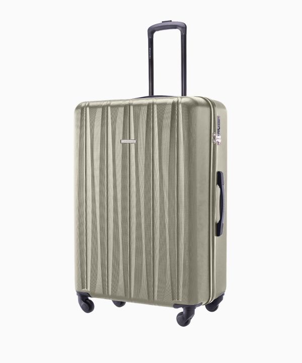 Duża walizka ze żłobieniami szampańska