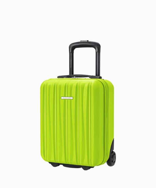 Kabinowa mini walizka ze żłobieniami limonkowa