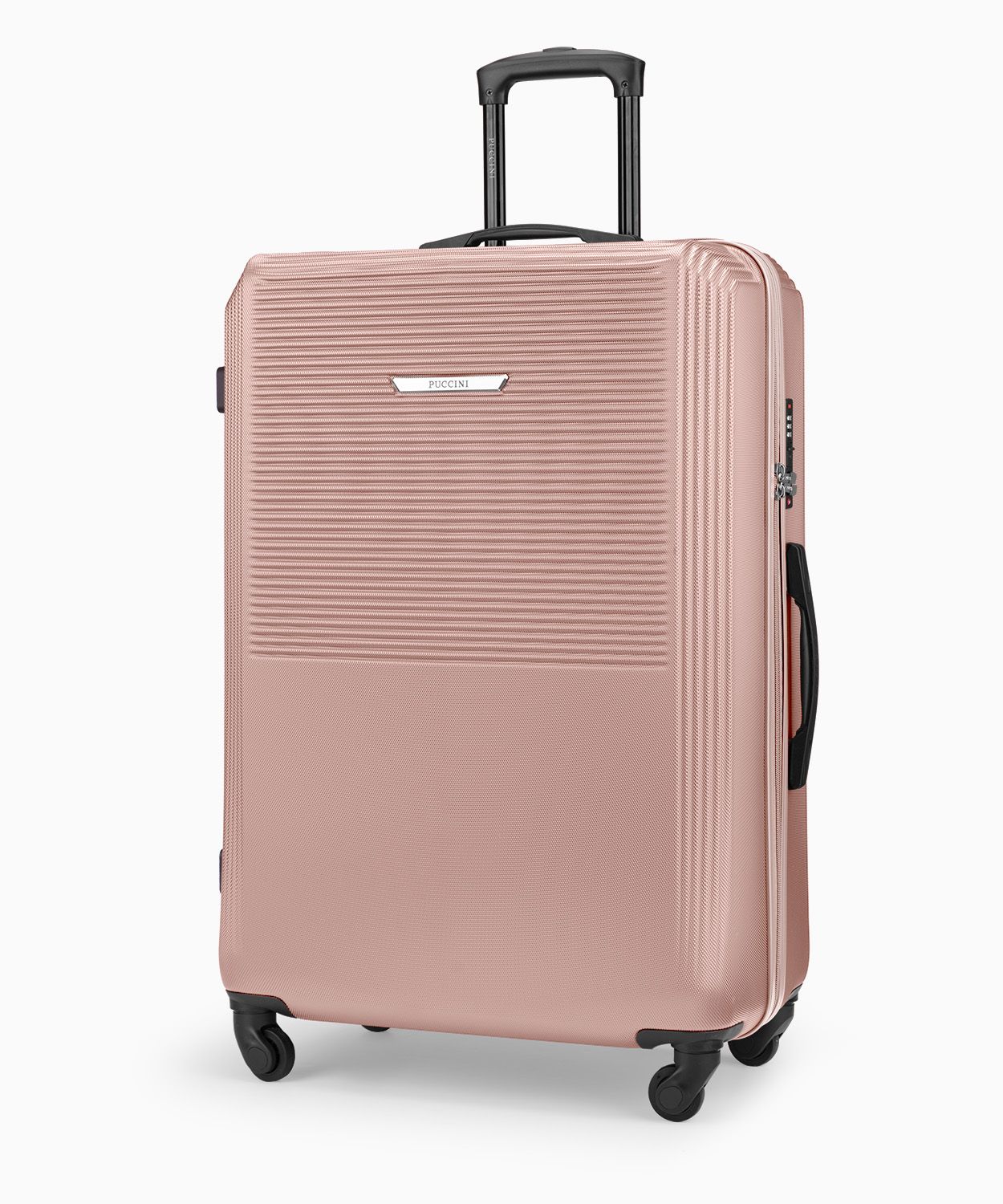 Duża walizka na kółkach z ABS rose gold