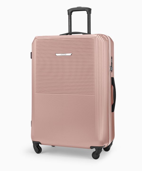 Duża walizka na kółkach z ABS rose gold