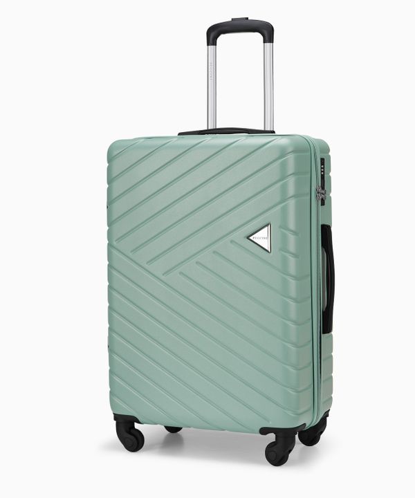 Średnia walizka na kółkach zielona