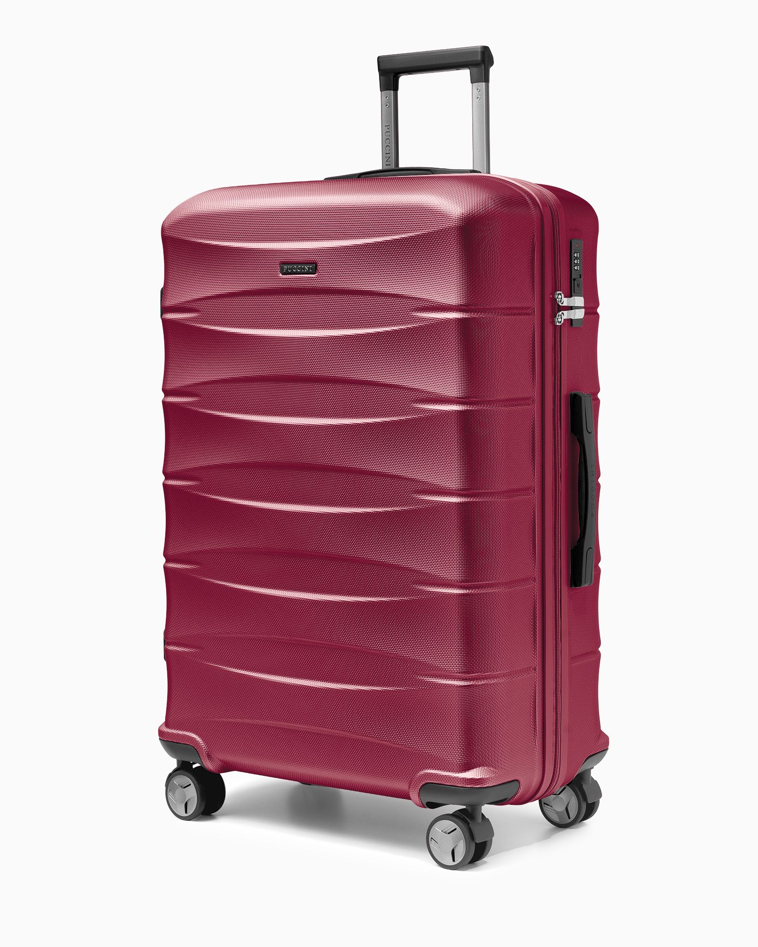 Walizka duża z ABS twarda bordowa