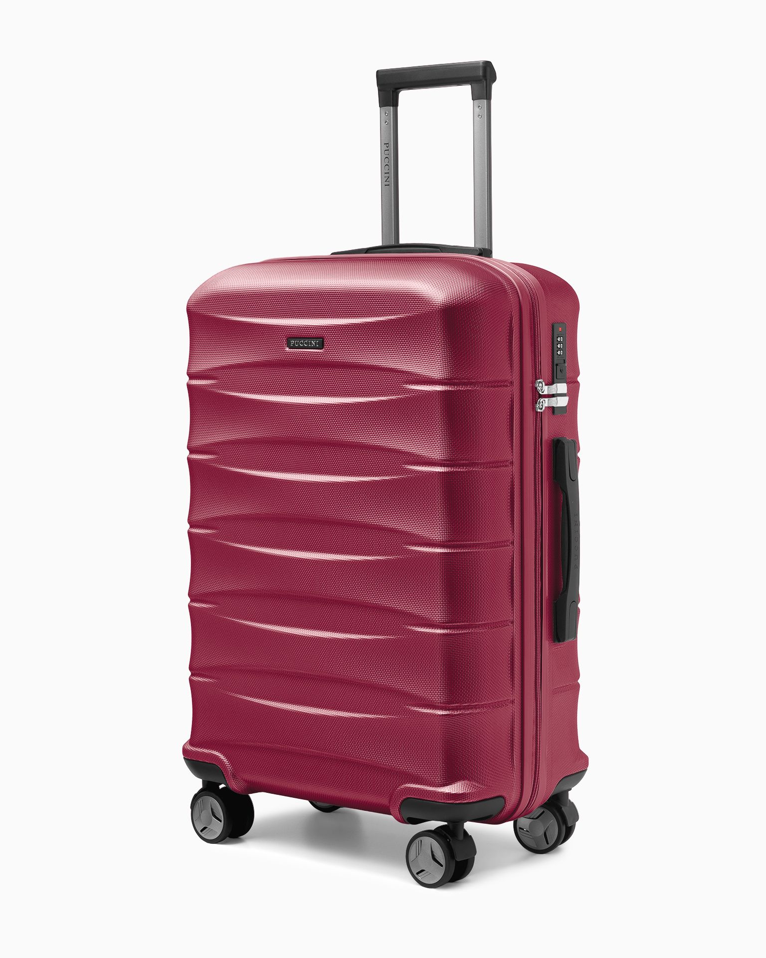 Walizka średnia z ABS twarda bordowa