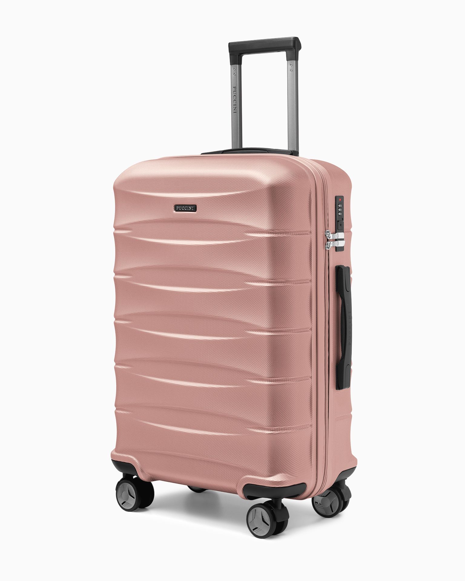 Walizka średnia z ABS twarda rose gold