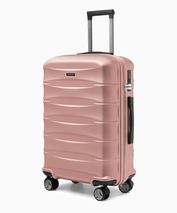 Walizka średnia z ABS twarda rose gold
