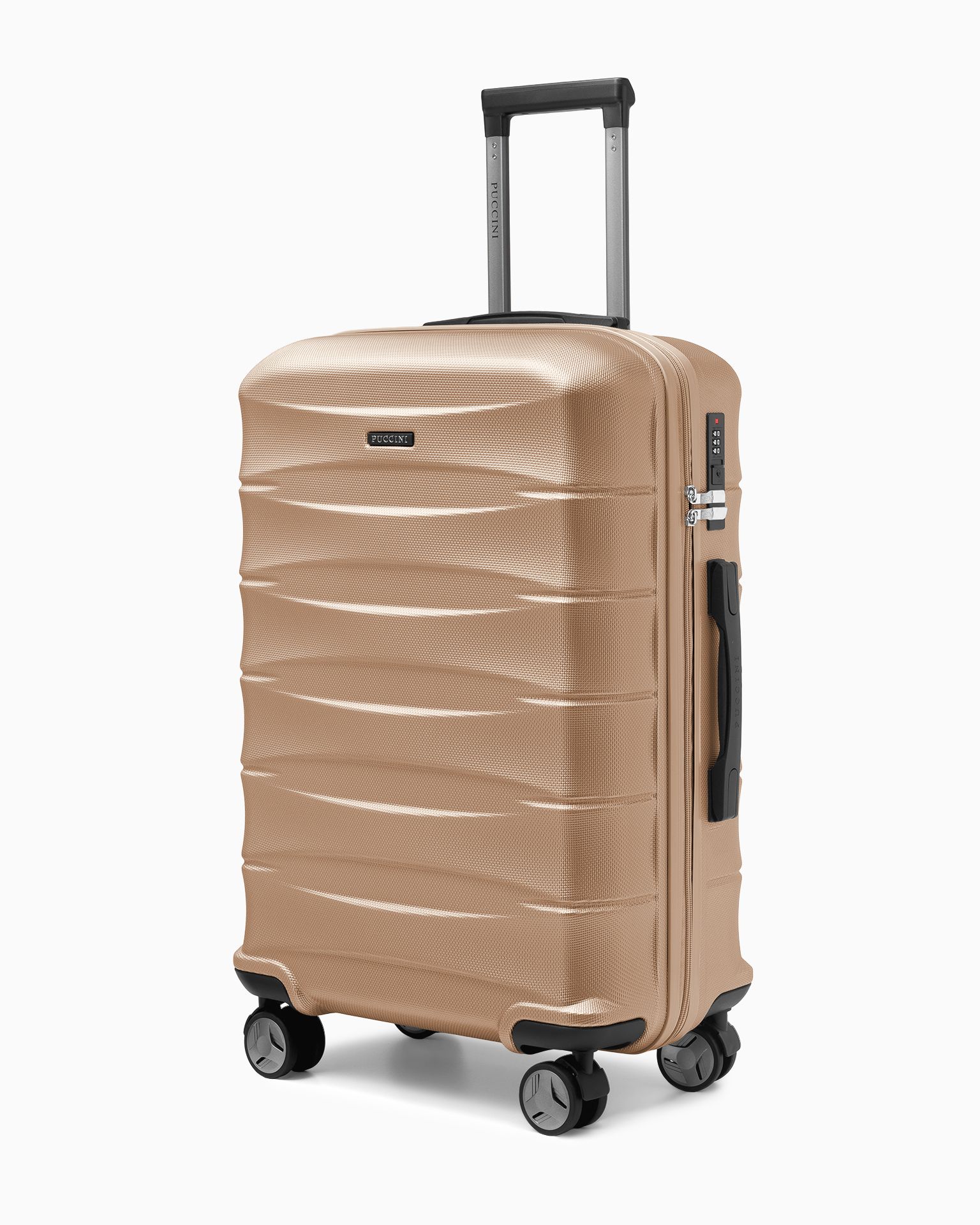 Walizka średnia z ABS twarda złota