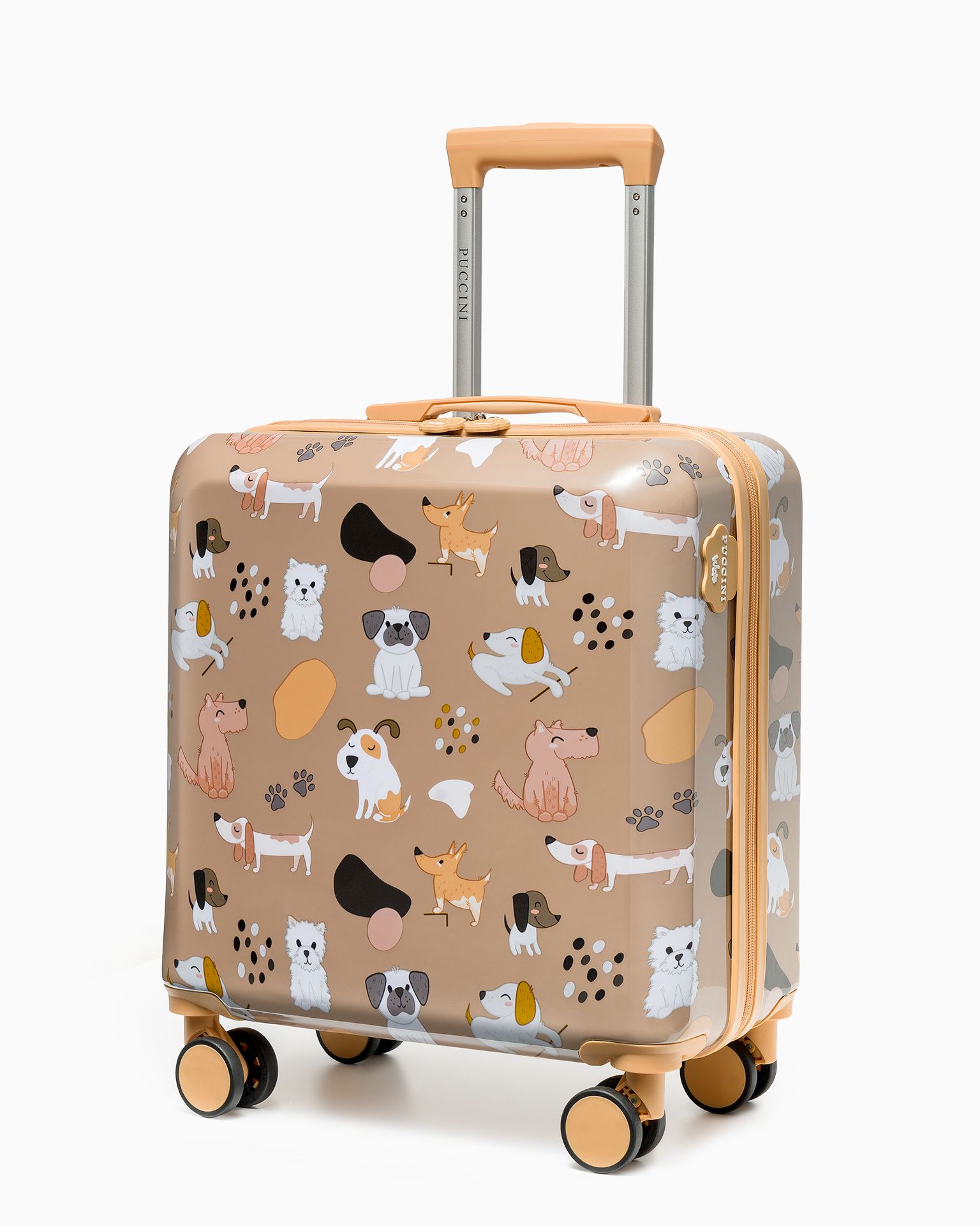 Walizka dla dzieci psy brązowa