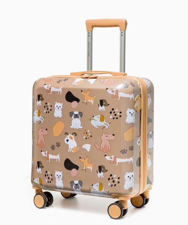 Walizka dla dzieci psy brązowa
