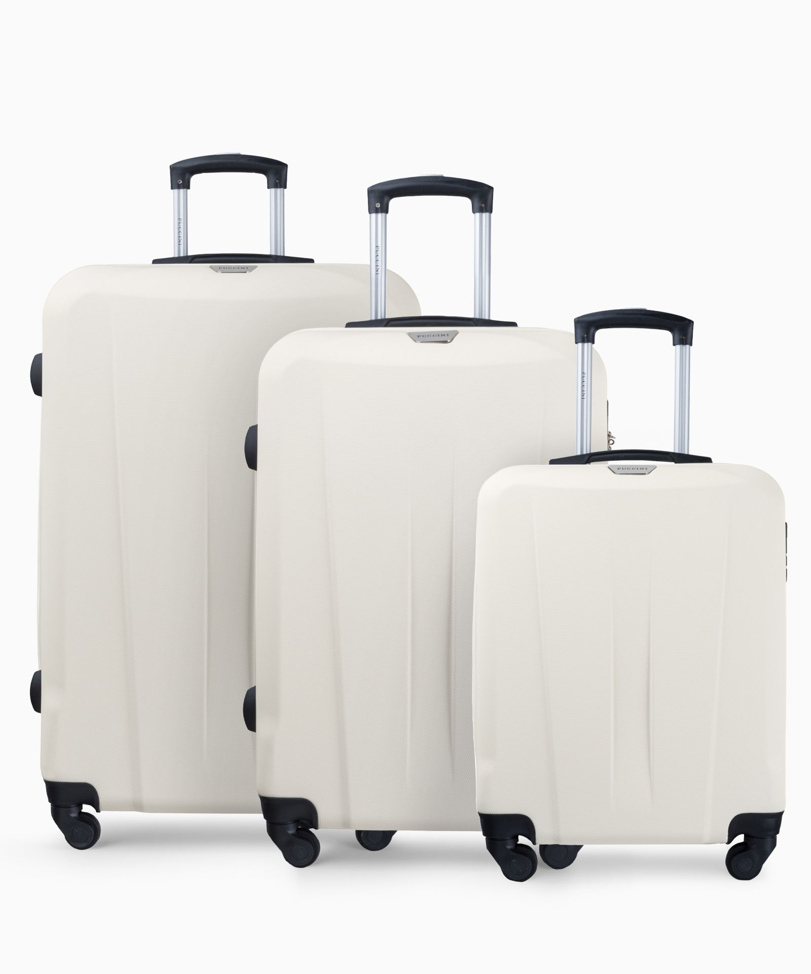 Zestaw walizek na kółkach biały