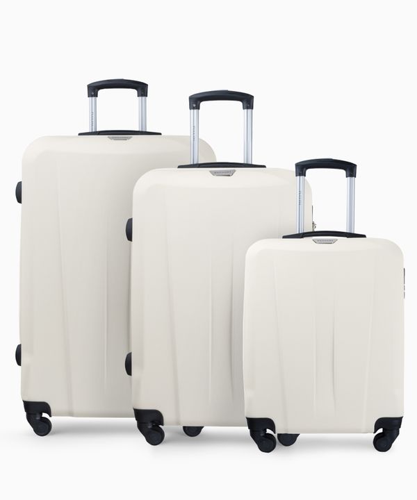 Zestaw walizek na kółkach biały