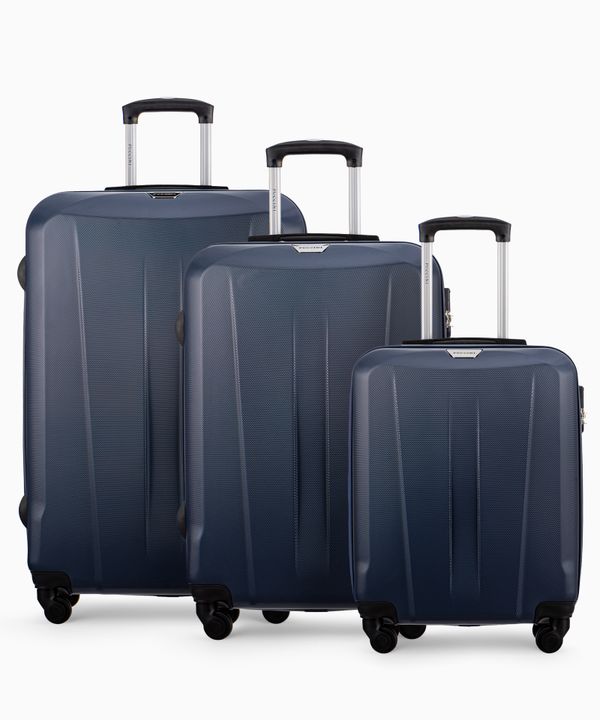 Zestaw walizek na kółkach granatowy