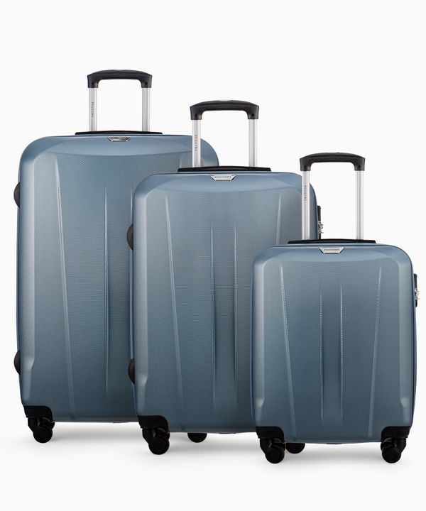 Zestaw walizek na kółkach niebieski