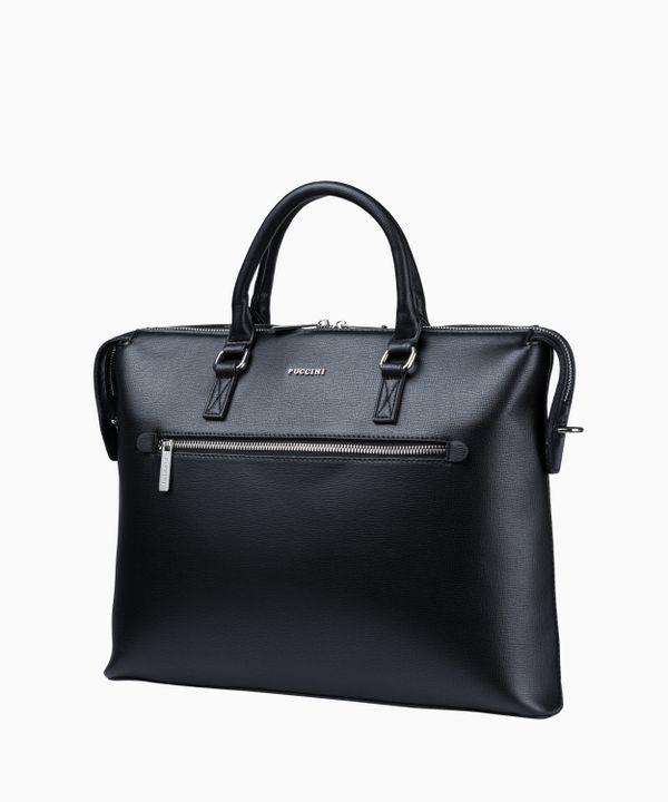 Czarna damska torba na laptopa 14 cali z dużą kieszenią