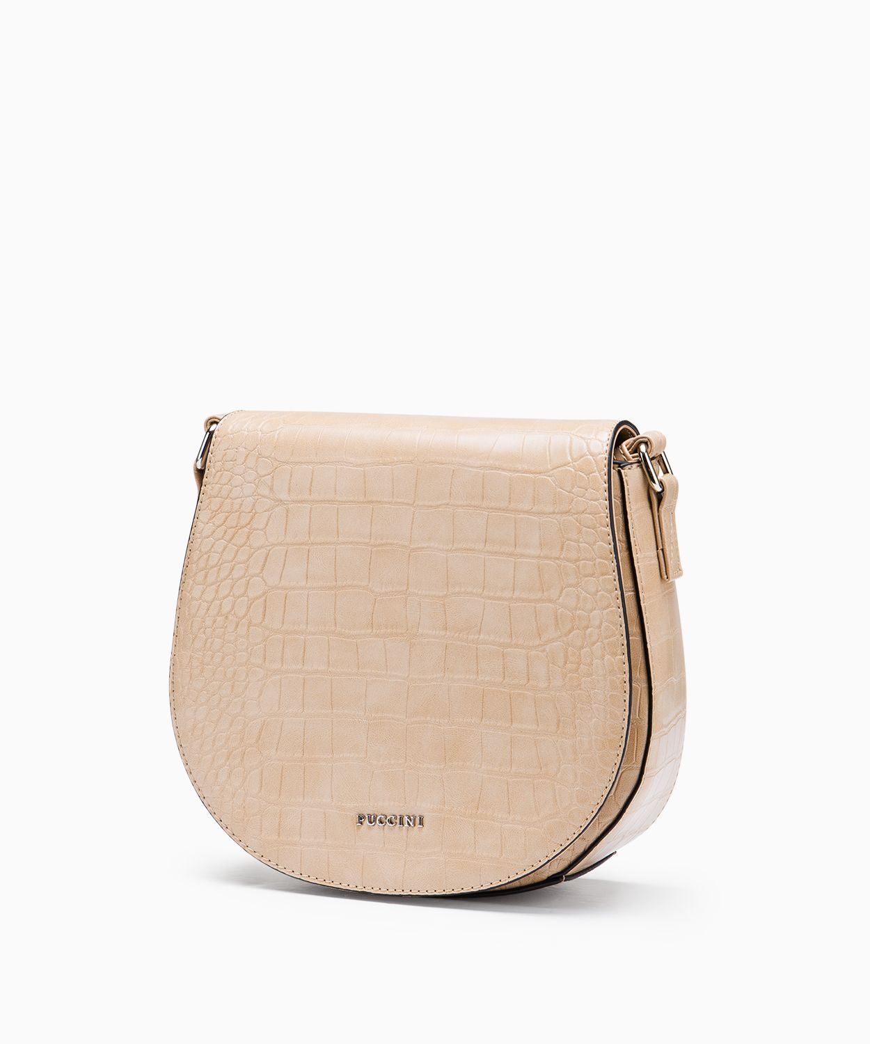 Torebka listonoszka z usztywnianym dnem ciemnobeżowa