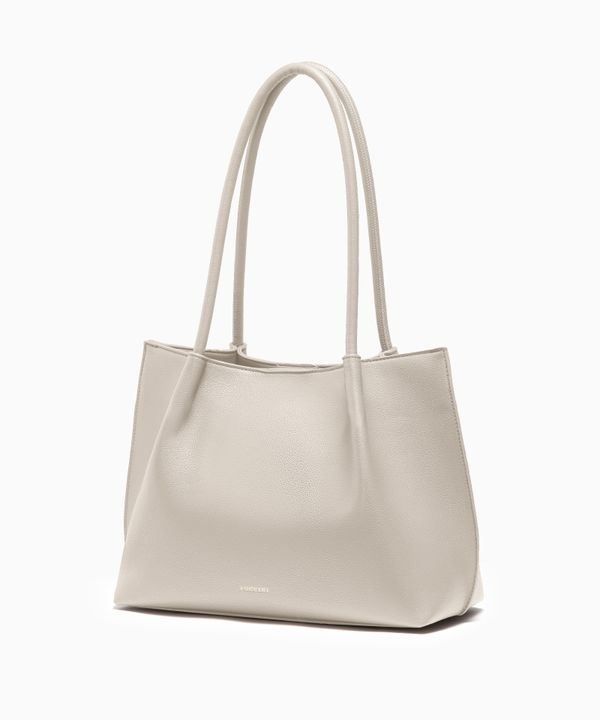 Duża shopperka z kosmetyczką beżowa