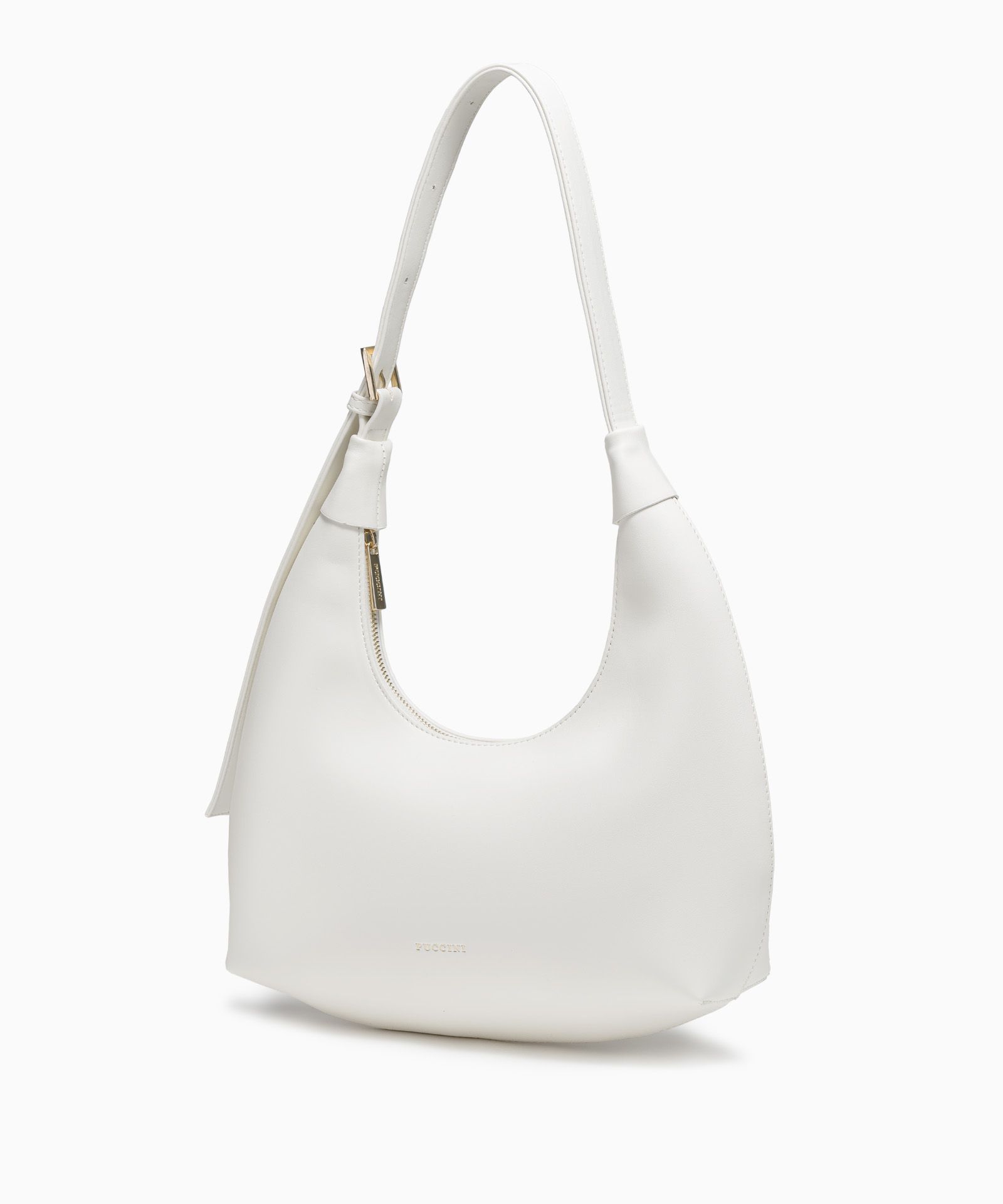 Torebka damska w kształcie rogala biała