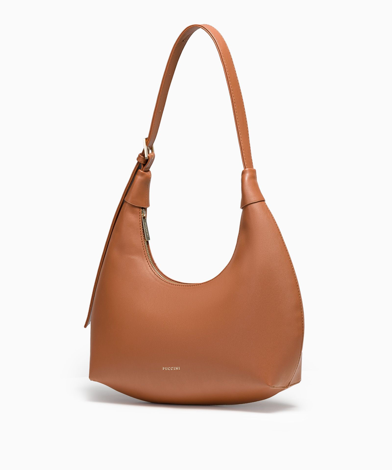 Torebka damska w kształcie rogala brązowa