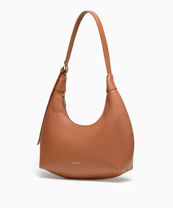 Torebka damska w kształcie rogala brązowa