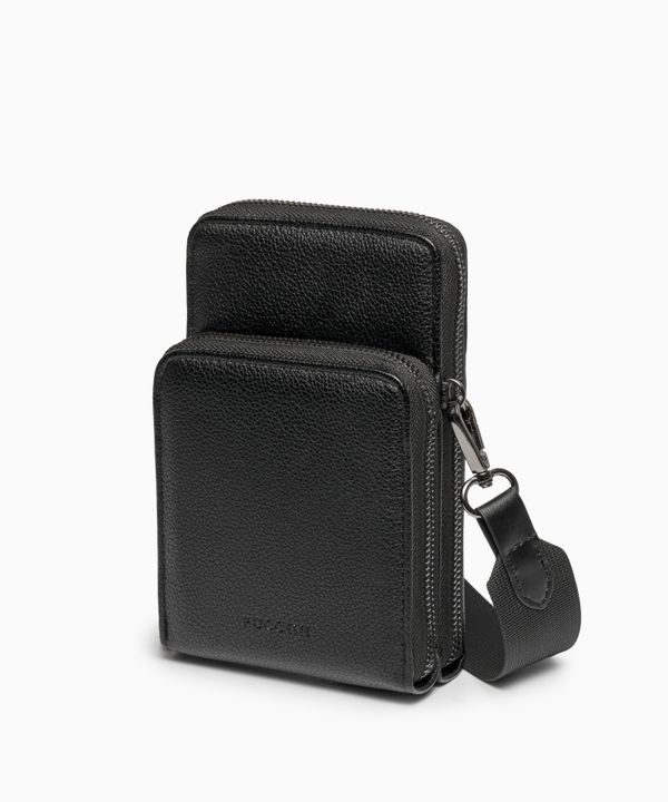Torebka na telefon na szerokim pasku czarna