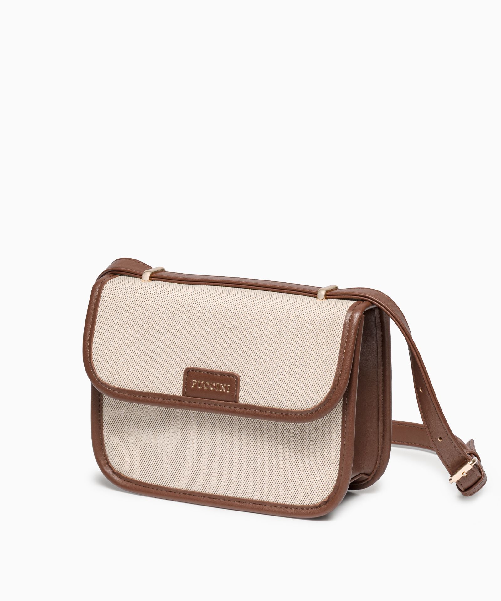 Torebka damska listonoszka z łączonych materiałów