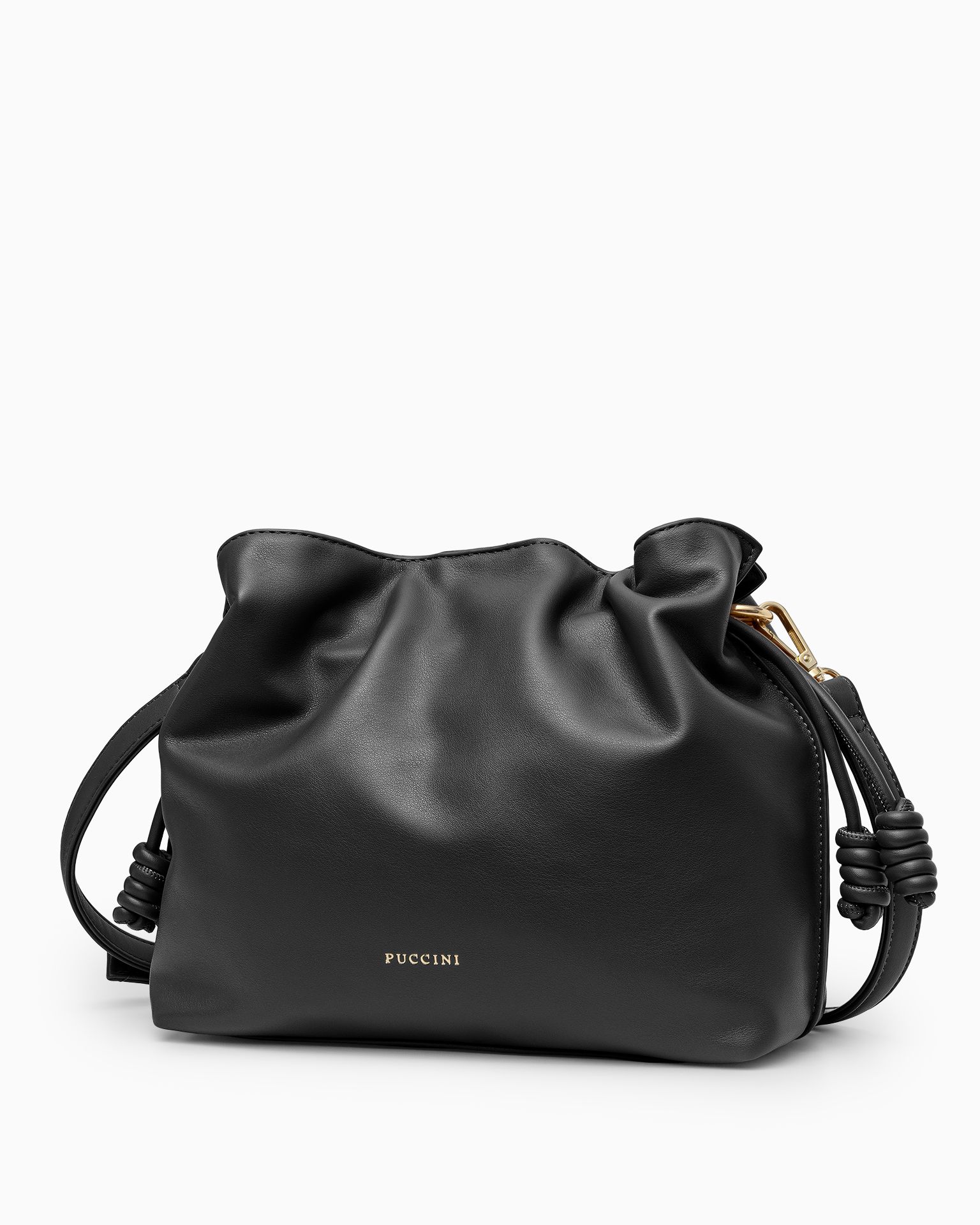 Torebka damska typu listonoszka ze skóry ekologicznej czarna