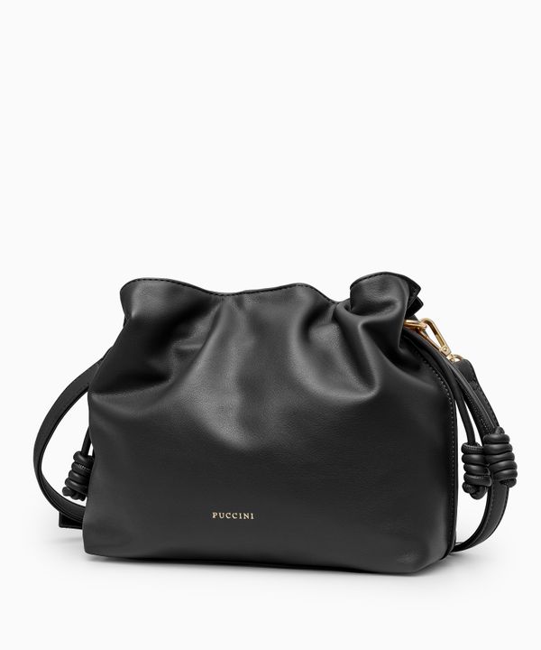 Torebka damska typu listonoszka ze skóry ekologicznej czarna