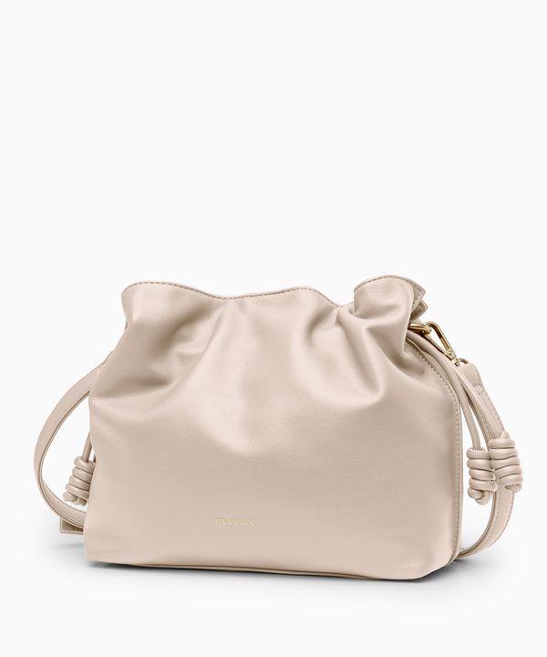 Torebka damska typu listonoszka ze skóry ekologicznej beżowa