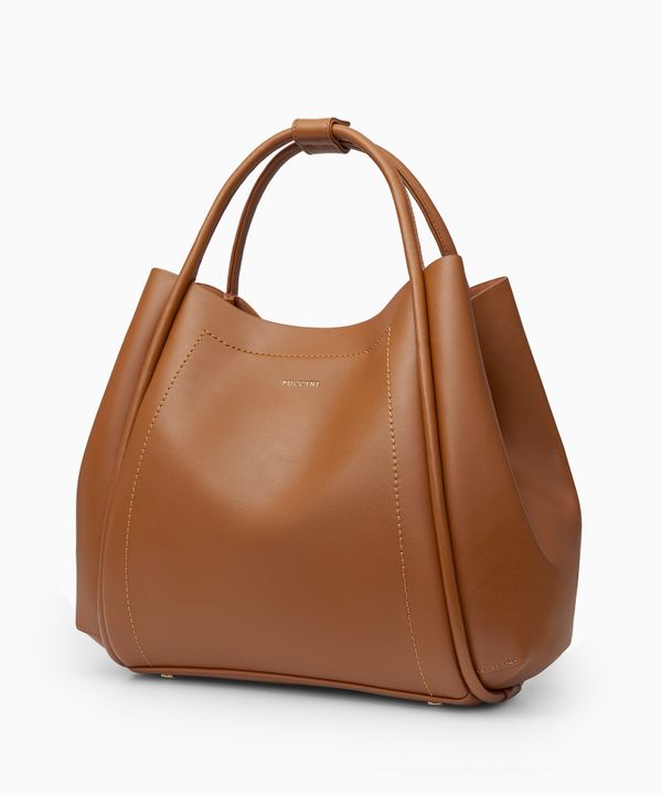 Torebka damska typu worek brązowa