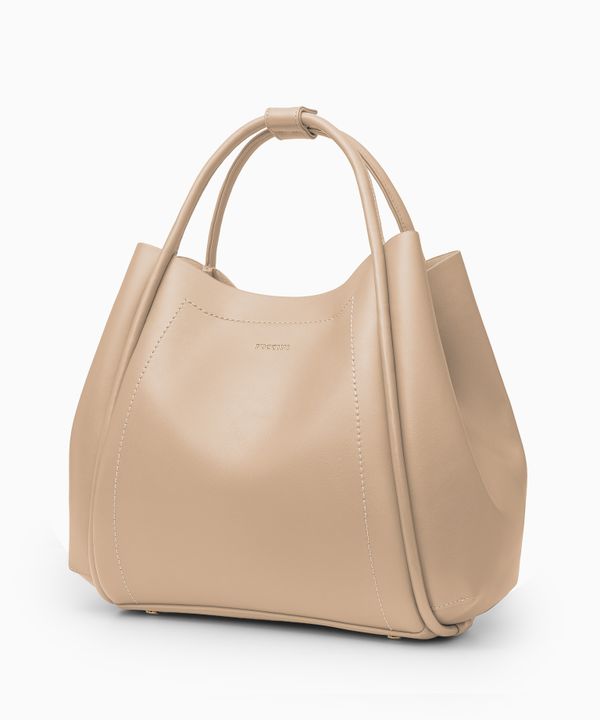 Torebka damska typu worek beżowa