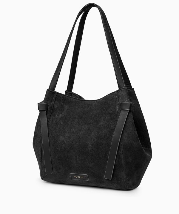 Torebka shopper z ekologicznego zamszu czarna