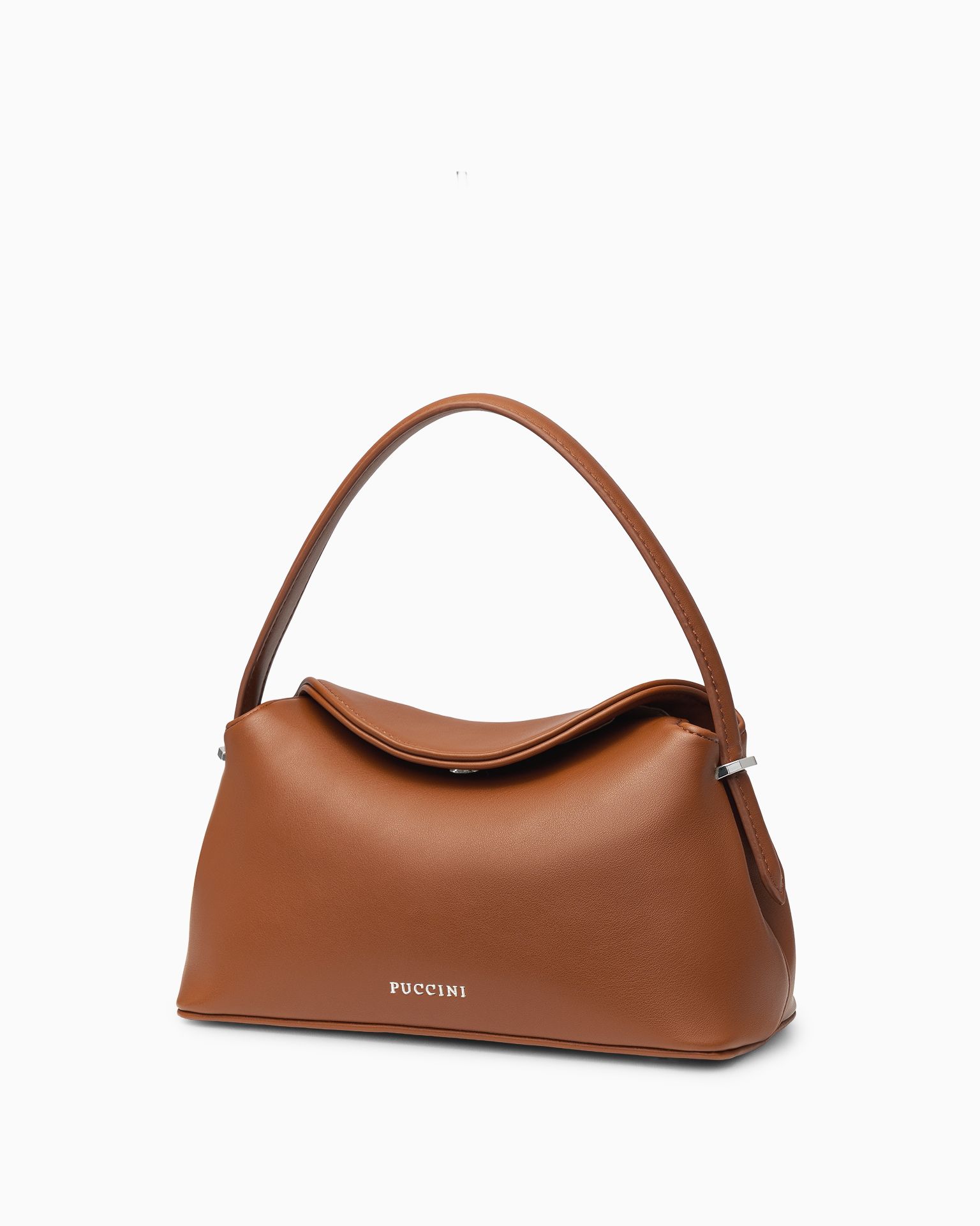 Torebka damska typu kuferek mała brązowa