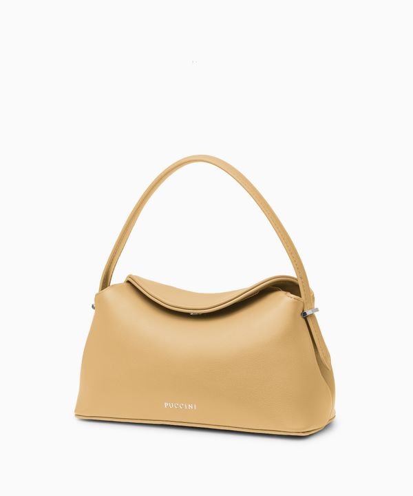 Torebka damska typu kuferek mała beżowa