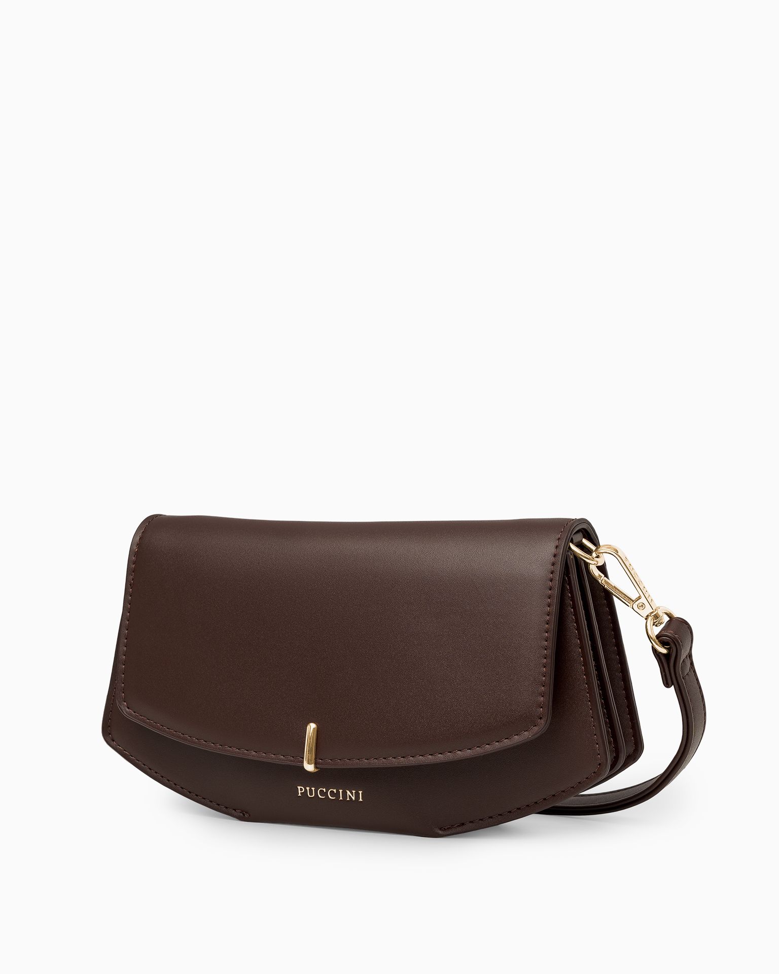 Torebka damska z przegrodami mała brązowa